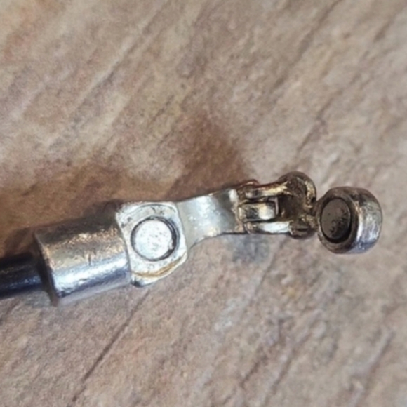 Vintage Silver Tone Beaded Black Leather Cord Bracelet, Magnetic Closure - Picture 6 of 6